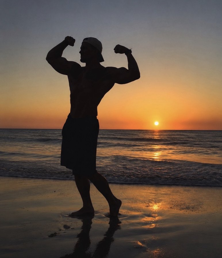 David Prochaska, beach silhouette at sunset